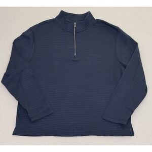 Van Heusen Men's Long Sleeve Quarter Zip Sweater Navy‎ Blue